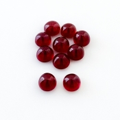 17.60 Cts. Ruby 6mm Smooth Round Shape AA Grade Cabochons Parcel - Total 10 Pcs.