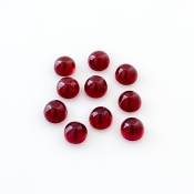 17.60 Cts. Ruby 6mm Smooth Round Shape AA Grade Cabochons Parcel - Total 10 Pcs.