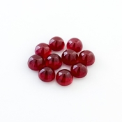 17.60 Cts. Ruby 6mm Smooth Round Shape AA Grade Cabochons Parcel - Total 10 Pcs.