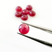 11.45 Cts. Ruby 6.5mm Smooth Round Shape AA Grade Cabochons Parcel - Total 7 Pcs.