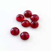 11.45 Cts. Ruby 6.5mm Smooth Round Shape AA Grade Cabochons Parcel - Total 7 Pcs.