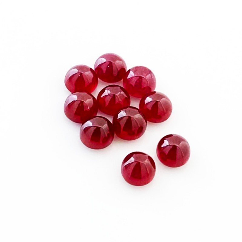 Ruby Smooth Round Shape AA Grade Cabochon Parcel - 6mm - 10 Pc. - 18 Cts.