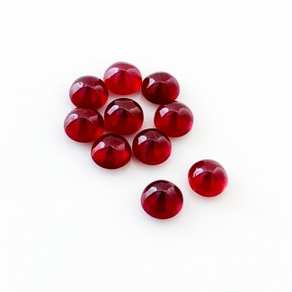 Ruby Smooth Round Shape AA Grade Cabochon Parcel - 6mm - 10 Pc. - 14.70 Cts.