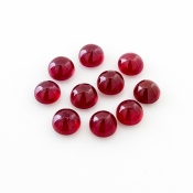 15.10 Cts. Ruby 6mm Smooth Round Shape AA Grade Cabochons Parcel - Total 10 Pcs.