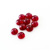 15.10 Cts. Ruby 6mm Smooth Round Shape AA Grade Cabochons Parcel - Total 10 Pcs.