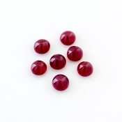 10.75 Cts. Ruby 6mm Smooth Round Shape AA Grade Cabochons Parcel - Total 7 Pcs.