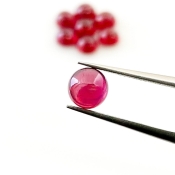 11.60 Cts. Ruby 6mm Smooth Round Shape AA Grade Cabochons Parcel - Total 8 Pcs.