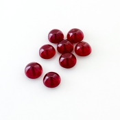 11.60 Cts. Ruby 6mm Smooth Round Shape AA Grade Cabochons Parcel - Total 8 Pcs.