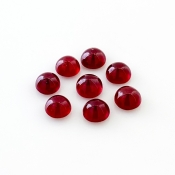 11.60 Cts. Ruby 6mm Smooth Round Shape AA Grade Cabochons Parcel - Total 8 Pcs.