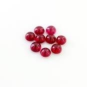 12.80 Cts. Ruby 6mm Smooth Round Shape AA Grade Cabochons Parcel - Total 9 Pcs.