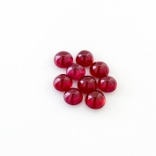 12.80 Cts. Ruby 6mm Smooth Round Shape AA Grade Cabochons Parcel - Total 9 Pcs.