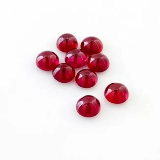 Ruby Smooth Round Shape AA Grade Cabochon Parcel - 6mm - 9 Pc. - 12.80 Cts.