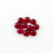 13.40 Cts. Ruby 6mm Smooth Round Shape AA Grade Cabochons Parcel - Total 10 Pcs.