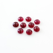 13.20 Cts. Ruby 6mm Smooth Round Shape AA Grade Cabochons Parcel - Total 9 Pcs.