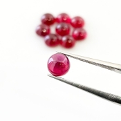 13.20 Cts. Ruby 6mm Smooth Round Shape AA Grade Cabochons Parcel - Total 9 Pcs.