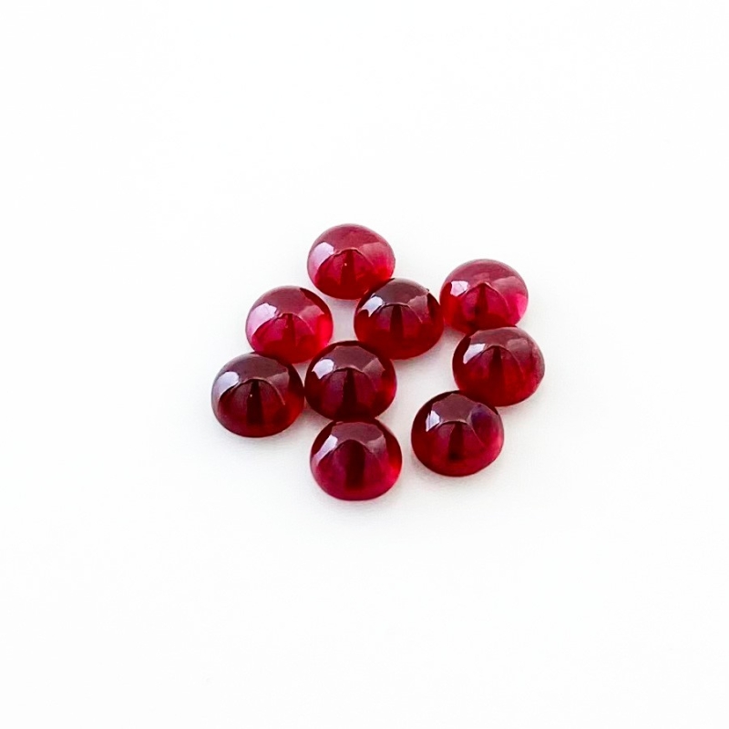 13.20 Cts. Ruby 6mm Smooth Round Shape AA Grade Cabochons Parcel - Total 9 Pcs.
