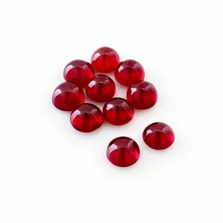Ruby Smooth Round Shape AA Grade Cabochon Parcel - 6mm - 10 Pc. - 14.80 Cts.