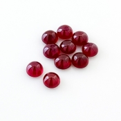 14.95 Cts. Ruby 6mm Smooth Round Shape AA Grade Cabochons Parcel - Total 10 Pcs.