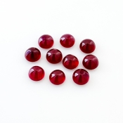 14.95 Cts. Ruby 6mm Smooth Round Shape AA Grade Cabochons Parcel - Total 10 Pcs.