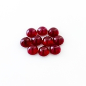 14.95 Cts. Ruby 6mm Smooth Round Shape AA Grade Cabochons Parcel - Total 10 Pcs.