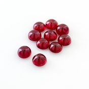 14.50 Cts. Ruby 6mm Smooth Round Shape AA Grade Cabochons Parcel - Total 10 Pcs.