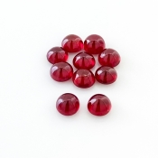 14.50 Cts. Ruby 6mm Smooth Round Shape AA Grade Cabochons Parcel - Total 10 Pcs.