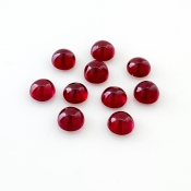 14.50 Cts. Ruby 6mm Smooth Round Shape AA Grade Cabochons Parcel - Total 10 Pcs.