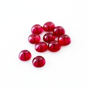 13.45 Cts. Ruby 6mm Smooth Round Shape AA Grade Cabochons Parcel - Total 10 Pcs.