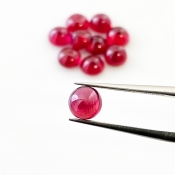 13.45 Cts. Ruby 6mm Smooth Round Shape AA Grade Cabochons Parcel - Total 10 Pcs.