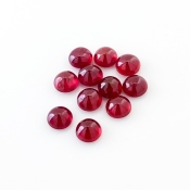 15.10 Cts. Ruby 6mm Smooth Round Shape AA Grade Cabochons Parcel - Total 11 Pcs.