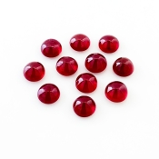 15.10 Cts. Ruby 6mm Smooth Round Shape AA Grade Cabochons Parcel - Total 11 Pcs.