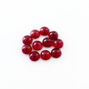 15.10 Cts. Ruby 6mm Smooth Round Shape AA Grade Cabochons Parcel - Total 11 Pcs.