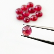 15.10 Cts. Ruby 6mm Smooth Round Shape AA Grade Cabochons Parcel - Total 11 Pcs.