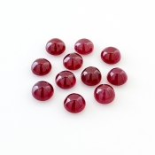 25.30 Cts. Ruby 7mm Smooth Round Shape AA Grade Cabochons Parcel - Total 11 Pcs.