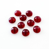 22.35 Cts. Ruby 7mm Smooth Round Shape AA Grade Cabochons Parcel - Total 10 Pcs.