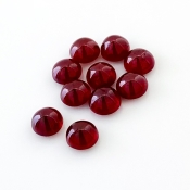22.35 Cts. Ruby 7mm Smooth Round Shape AA Grade Cabochons Parcel - Total 10 Pcs.
