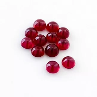 Ruby Smooth Round Shape AA Grade Cabochon Parcel - 5mm - 12 Pc. - 11.60 Cts.