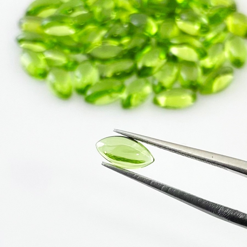 44.20 Carat Peridot 8x4mm Smooth Marquise Shape AAA Grade Cabochons Parcel - Total 55 Pcs.