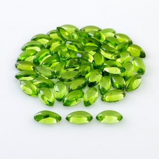 44.20 Carat Peridot 8x4mm Smooth Marquise Shape AAA Grade Cabochons Parcel - Total 55 Pcs.