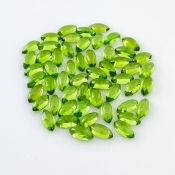 44.20 Carat Peridot 8x4mm Smooth Marquise Shape AAA Grade Cabochons Parcel - Total 55 Pcs.