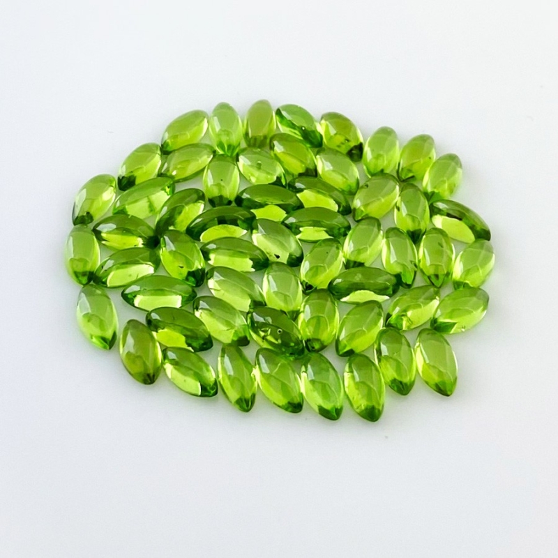 44.20 Carat Peridot 8x4mm Smooth Marquise Shape AAA Grade Cabochons Parcel - Total 55 Pcs.