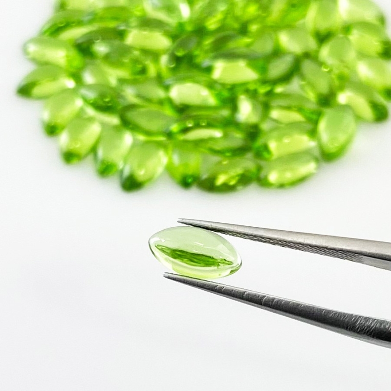 46.10 Carat Peridot 8x4mm Smooth Marquise Shape AAA Grade Cabochons Parcel - Total 63 Pcs.