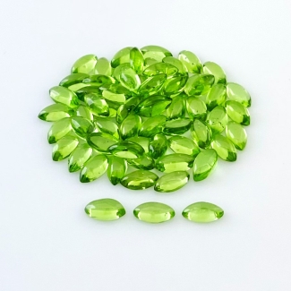 46.10 Carat Peridot 8x4mm Smooth Marquise Shape AAA Grade Cabochons Parcel - Total 63 Pcs.