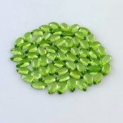 46.10 Carat Peridot 8x4mm Smooth Marquise Shape AAA Grade Cabochons Parcel - Total 63 Pcs.