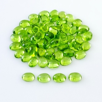 65.75 Carat Peridot 7x5mm Smooth Oval Shape AAA Grade Cabochons Parcel - Total 65 Pcs.