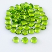 49.30 Carat Peridot 6mm Smooth Heart Shape AAA Grade Cabochons Parcel - Total 50 Pcs.