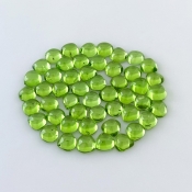 43.80 Carat Peridot 6mm Smooth Heart Shape AAA Grade Cabochons Parcel - Total 50 Pcs.
