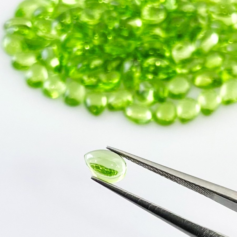 65 Carat Peridot 6x4mm Smooth Pear Shape AAA Grade Cabochons Parcel - Total 130 Pcs.
