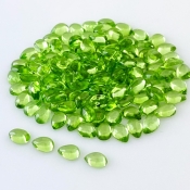 65 Carat Peridot 6x4mm Smooth Pear Shape AAA Grade Cabochons Parcel - Total 130 Pcs.