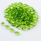 60.90 Carat Peridot 6x4mm Smooth Pear Shape AAA Grade Cabochons Parcel - Total 108 Pcs.